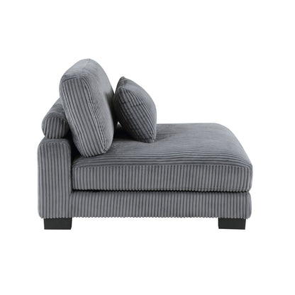 Traverse Gray Corduroy Armless Chair