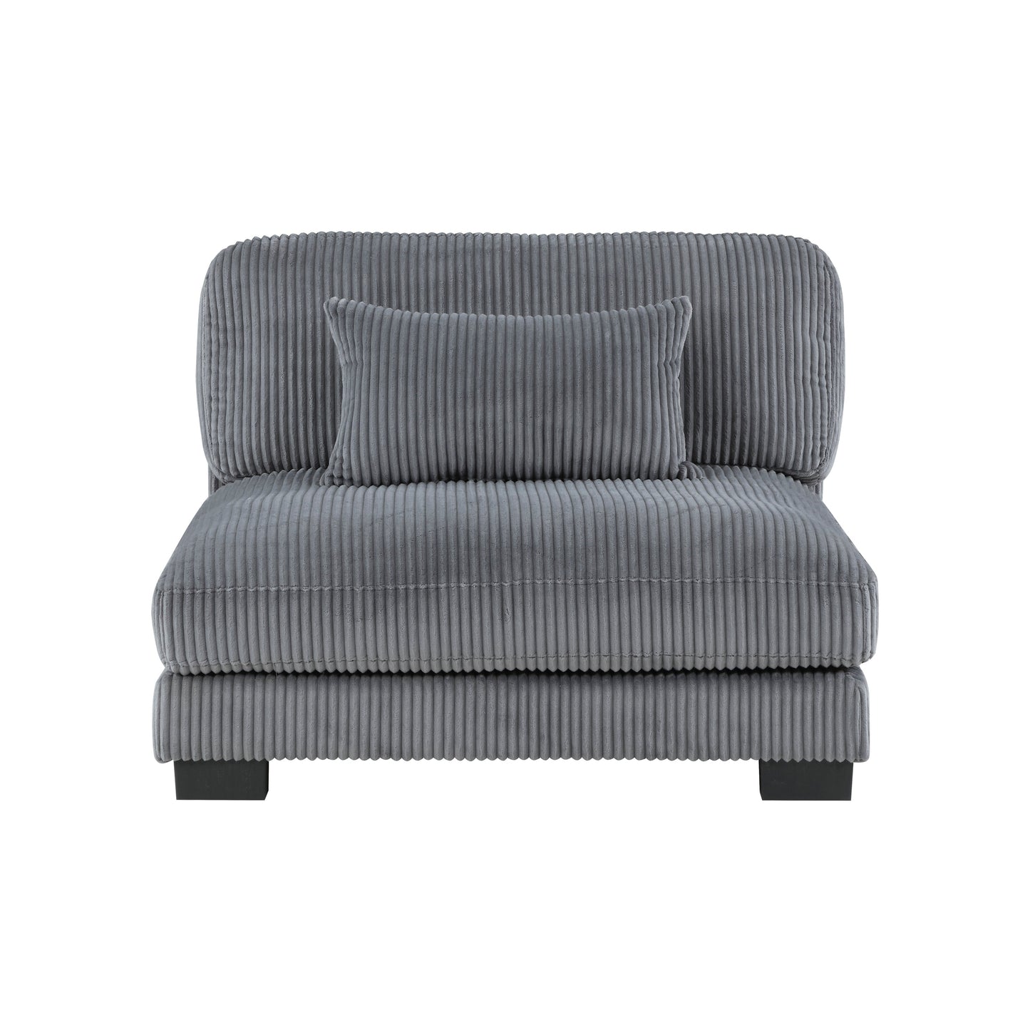 Traverse Gray Corduroy Armless Chair