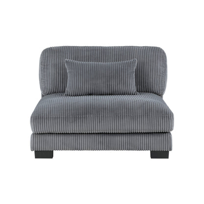 Traverse Gray Corduroy Armless Chair