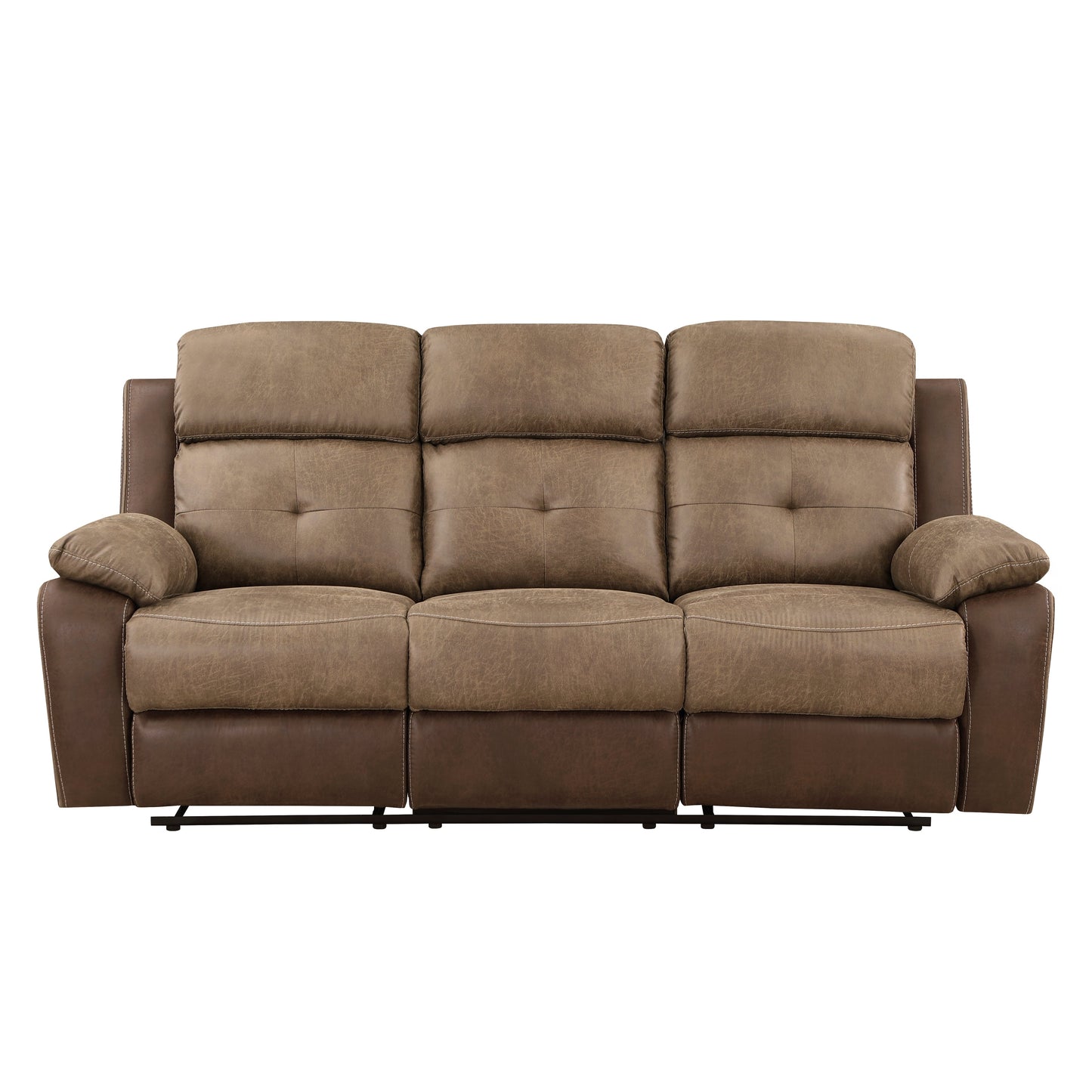 Glendale Brown Microfiber Double Reclining Sofa