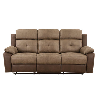 Glendale Brown Microfiber Double Reclining Sofa