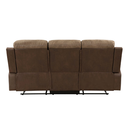 Glendale Brown Microfiber Double Reclining Sofa