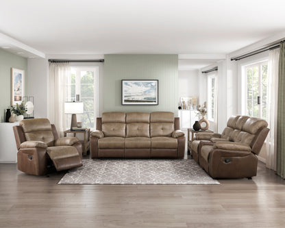 Glendale Brown Microfiber Double Reclining Sofa