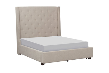 Fairborn Beige Queen Upholstered Platform Bed