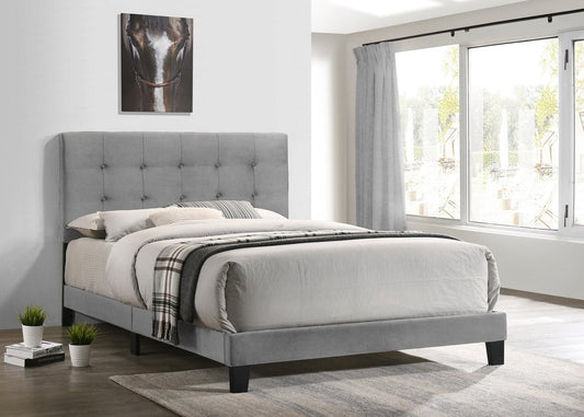 Misty Gray King Platform Bed