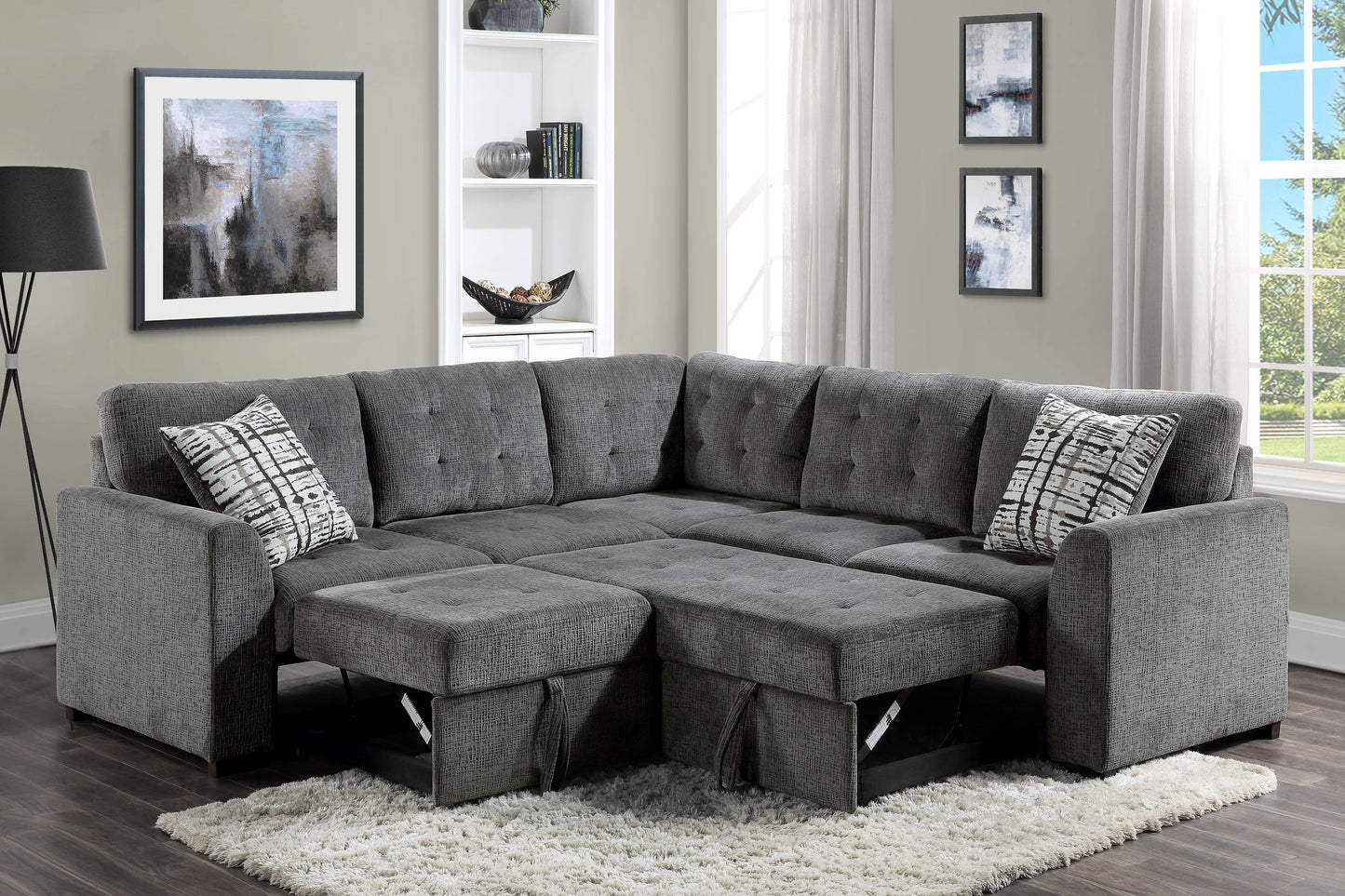 Lanning Gray Sleeper Sectional