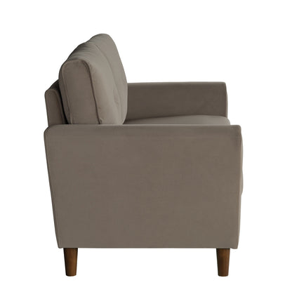 Dunleith Light Brown Velvet Loveseat