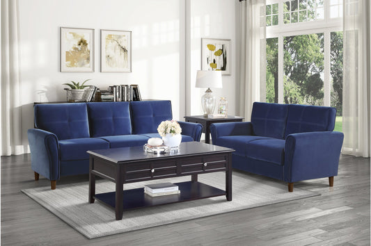 Dunleith Blue Velvet Living Room Set