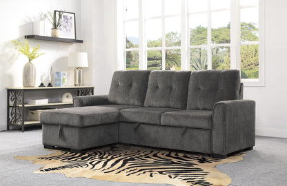 Carolina Dark Gray Reversible Storage Sleeper Sofa Chaise