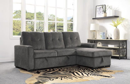 Carolina Dark Gray Reversible Storage Sleeper Sofa Chaise