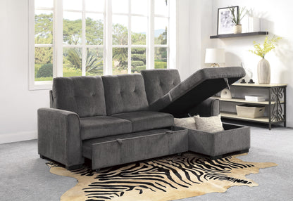 Carolina Dark Gray Reversible Storage Sleeper Sofa Chaise