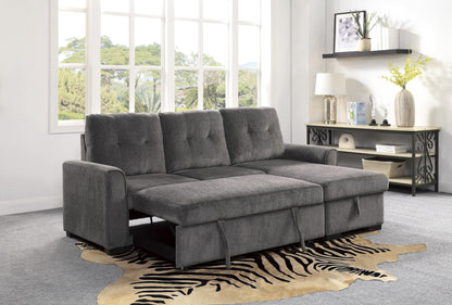 Carolina Dark Gray Reversible Storage Sleeper Sofa Chaise