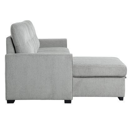 Carolina Gray Reversible Storage Sleeper Sofa Chaise