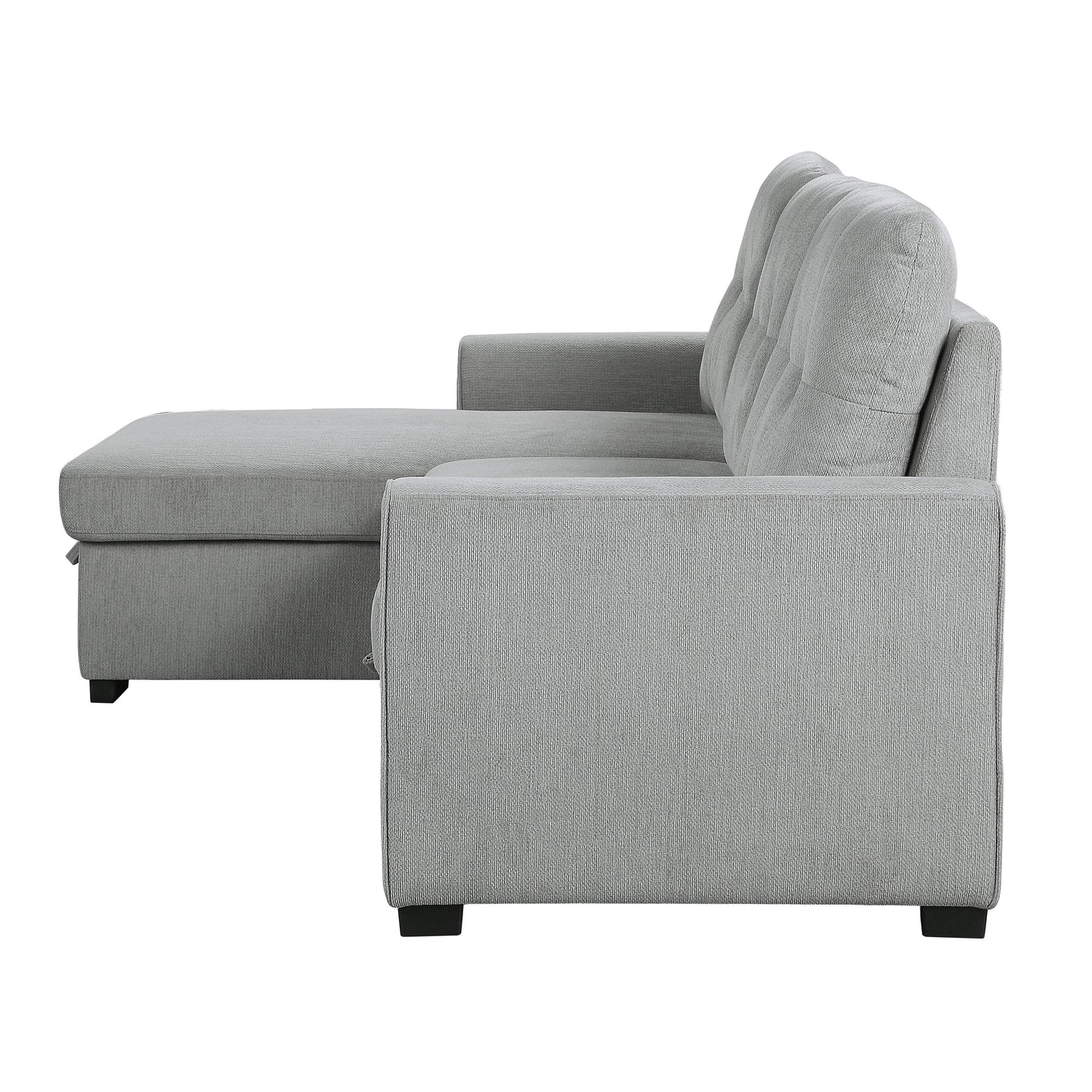 Carolina Gray Reversible Storage Sleeper Sofa Chaise