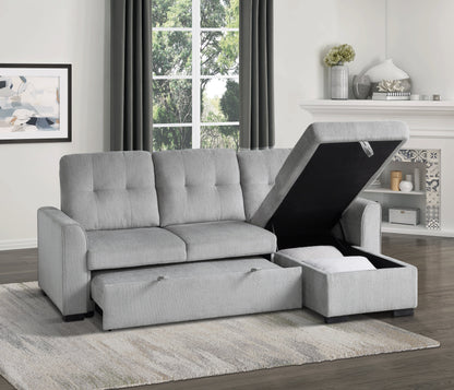 Carolina Gray Reversible Storage Sleeper Sofa Chaise