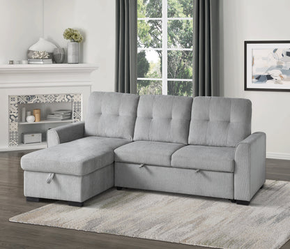 Carolina Gray Reversible Storage Sleeper Sofa Chaise