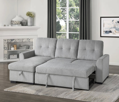 Carolina Gray Reversible Storage Sleeper Sofa Chaise