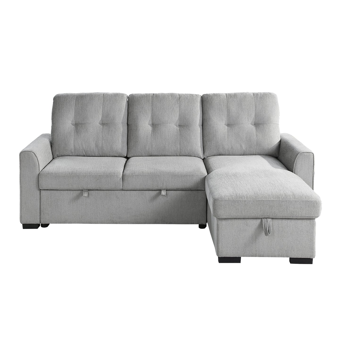 Carolina Gray Reversible Storage Sleeper Sofa Chaise