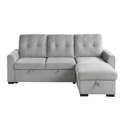 Carolina Gray Reversible Storage Sleeper Sofa Chaise