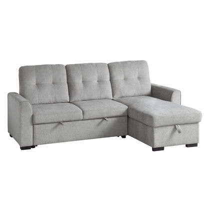 Carolina Gray Reversible Storage Sleeper Sofa Chaise