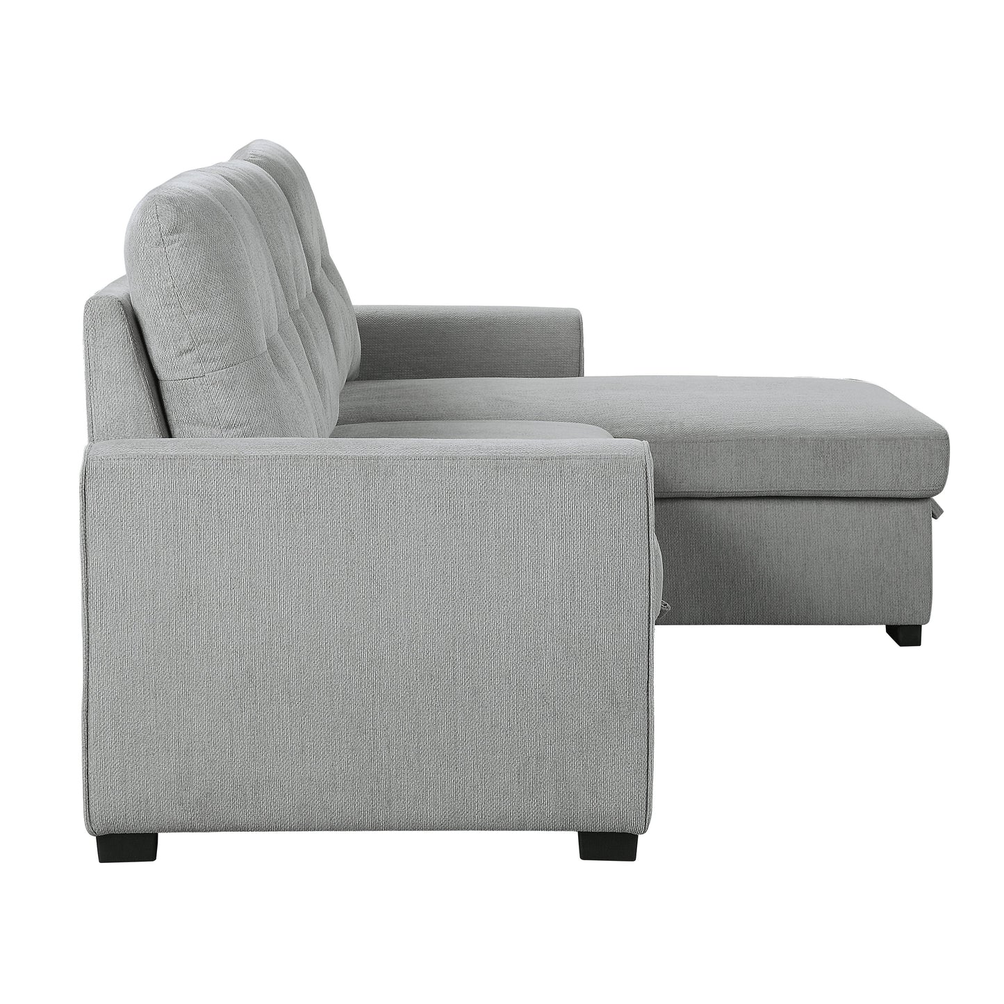 Carolina Gray Reversible Storage Sleeper Sofa Chaise