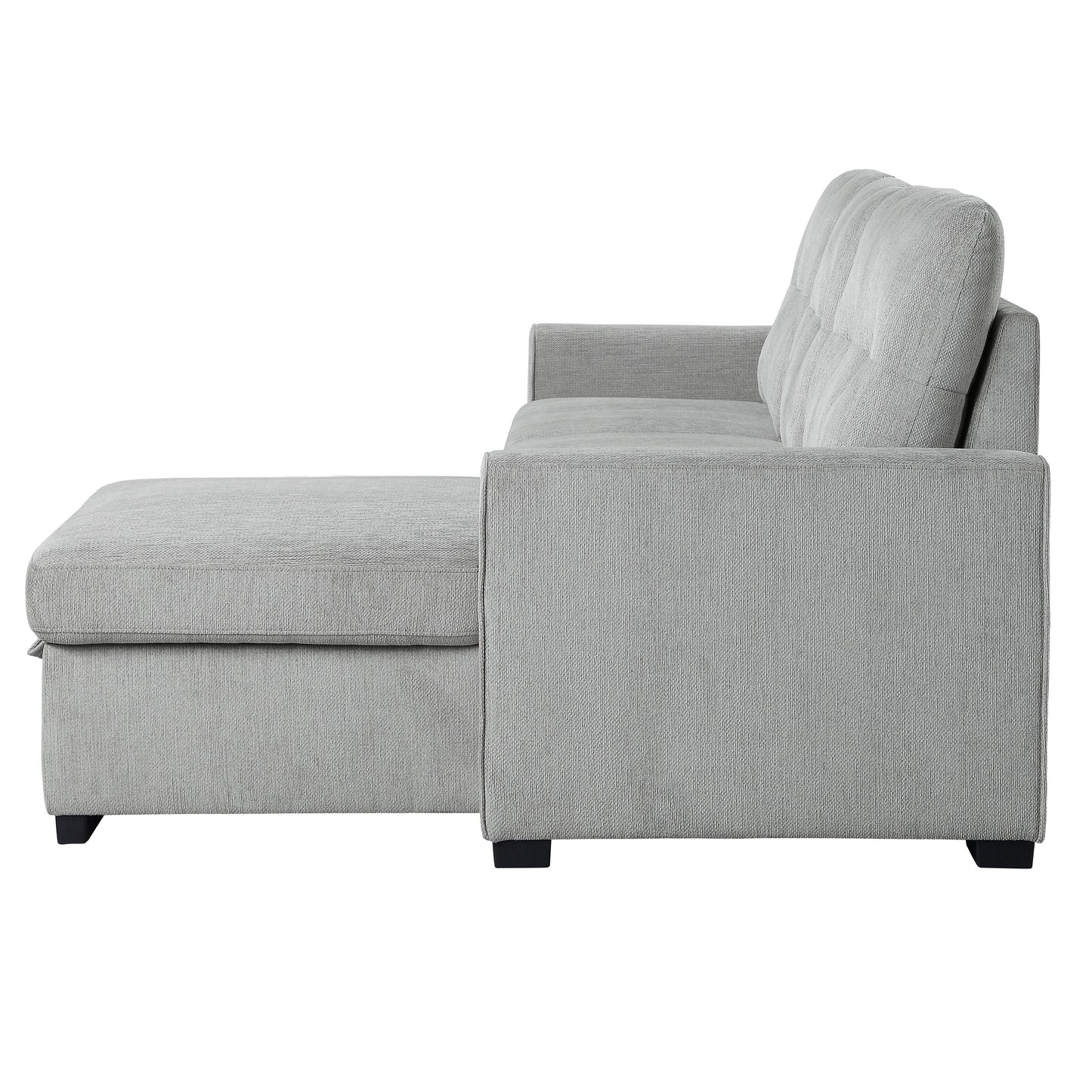 Carolina Gray Reversible Storage Sleeper Sofa Chaise