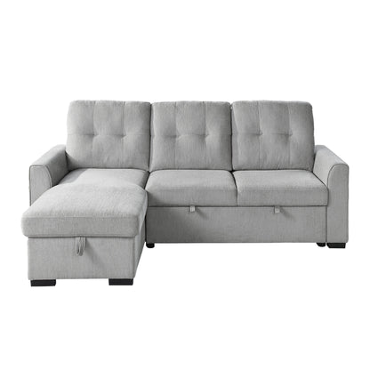 Carolina Gray Reversible Storage Sleeper Sofa Chaise