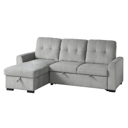 Carolina Gray Reversible Storage Sleeper Sofa Chaise