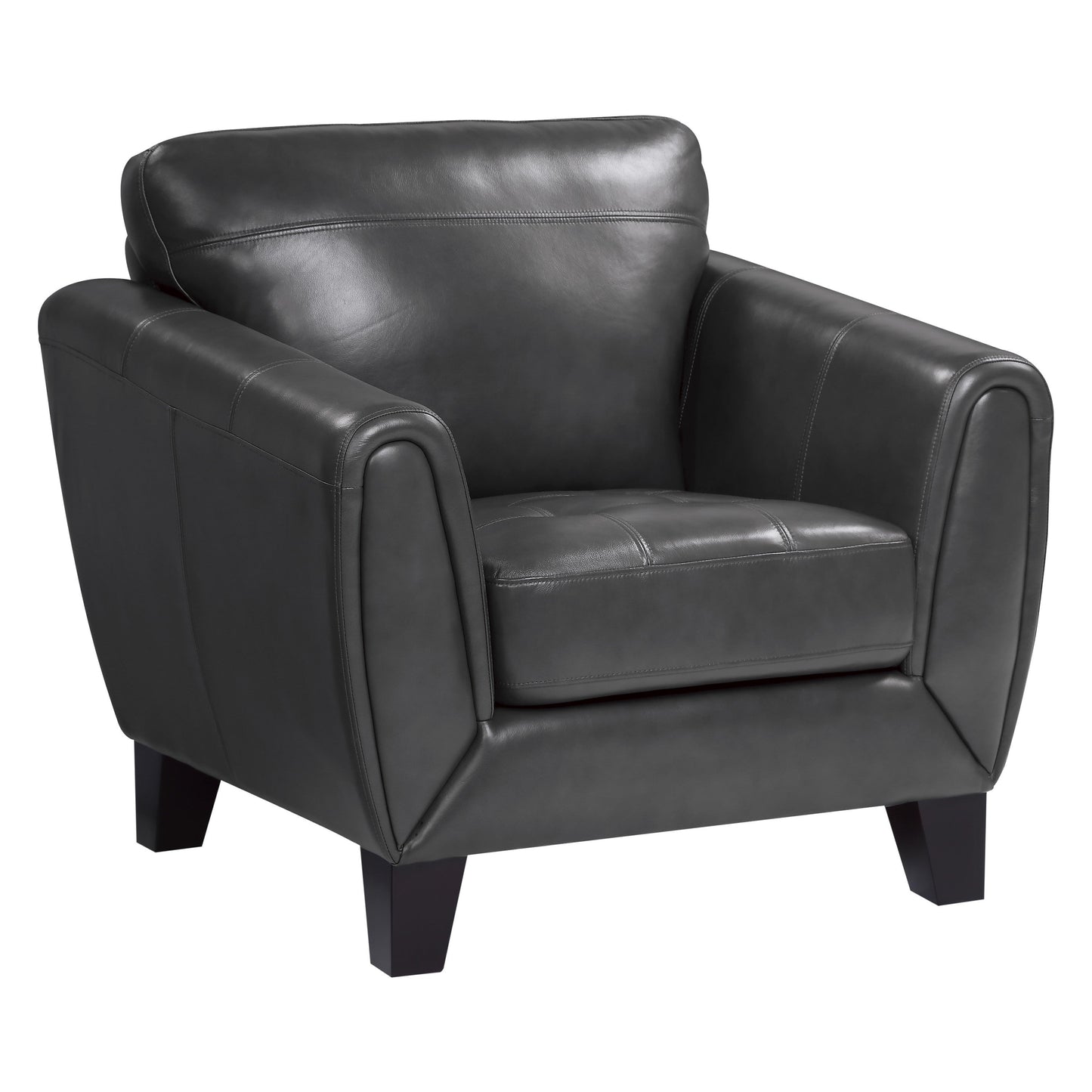 Spivey Dark Gray Leather Chair