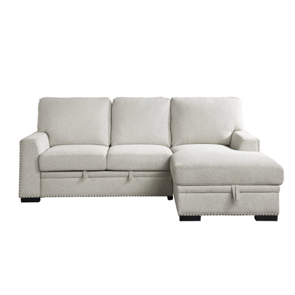 Morelia Beige RAF Storage Sleeper Sofa Chaise