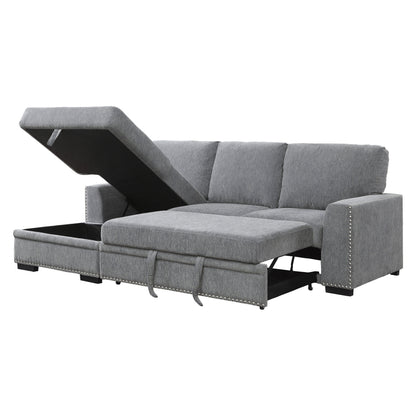 Morelia Gray LAF Storage Sleeper Sofa Chaise