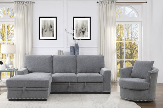 Morelia Gray LAF Storage Sleeper Sofa Chaise