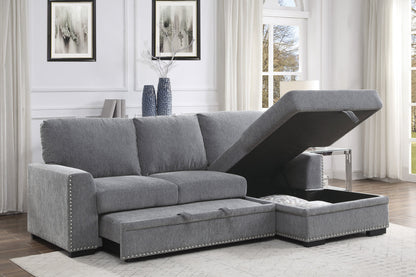 Morelia Gray RAF Storage Sleeper Sofa Chaise