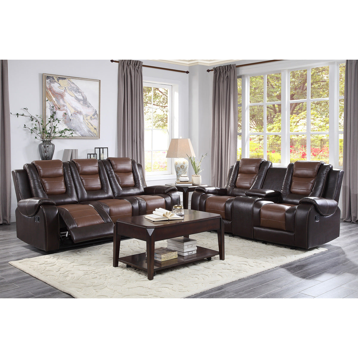 Briscoe Brown Double Reclining Living Room Set