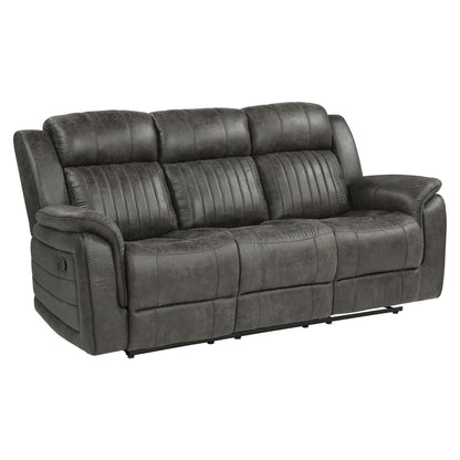 Centeroak Brownish Gray Double Reclining Sofa