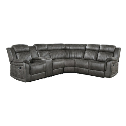 Centeroak Brownish Gray LAF Reclining Sectional