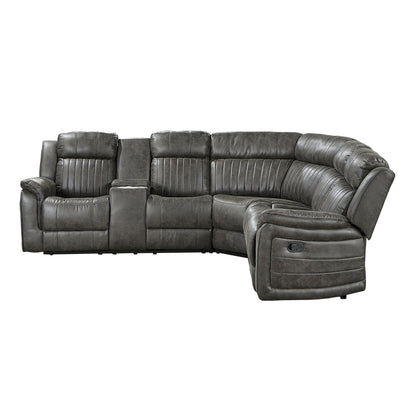 Centeroak Brownish Gray LAF Reclining Sectional