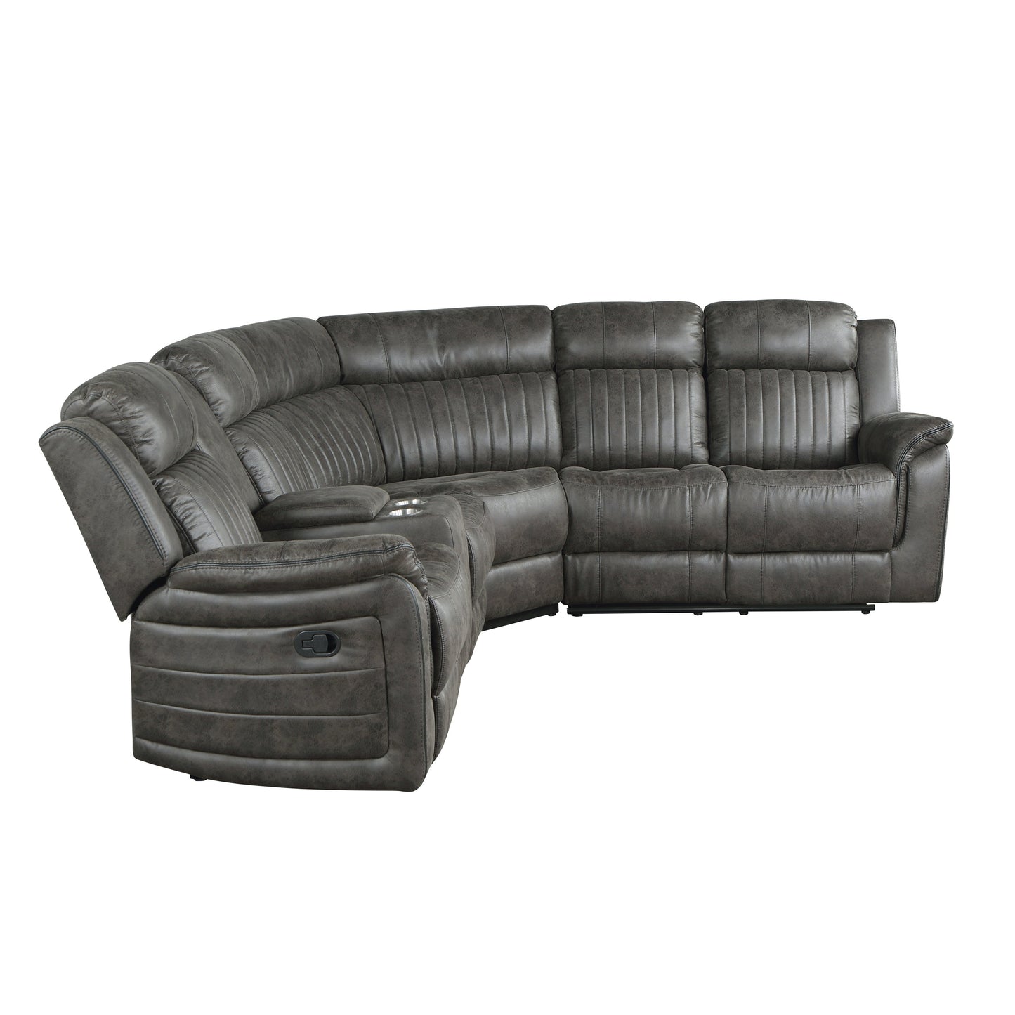 Centeroak Brownish Gray LAF Reclining Sectional