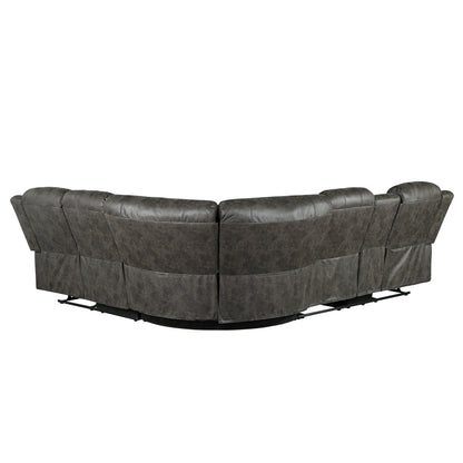 Centeroak Brownish Gray LAF Reclining Sectional