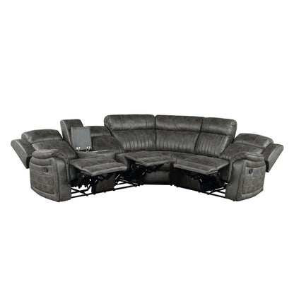 Centeroak Brownish Gray LAF Reclining Sectional