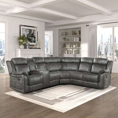 Centeroak Brownish Gray LAF Reclining Sectional