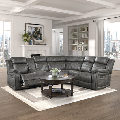 Centeroak Brownish Gray LAF Reclining Sectional