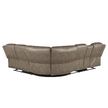 Centeroak Sandy Brown LAF Reclining Sectional