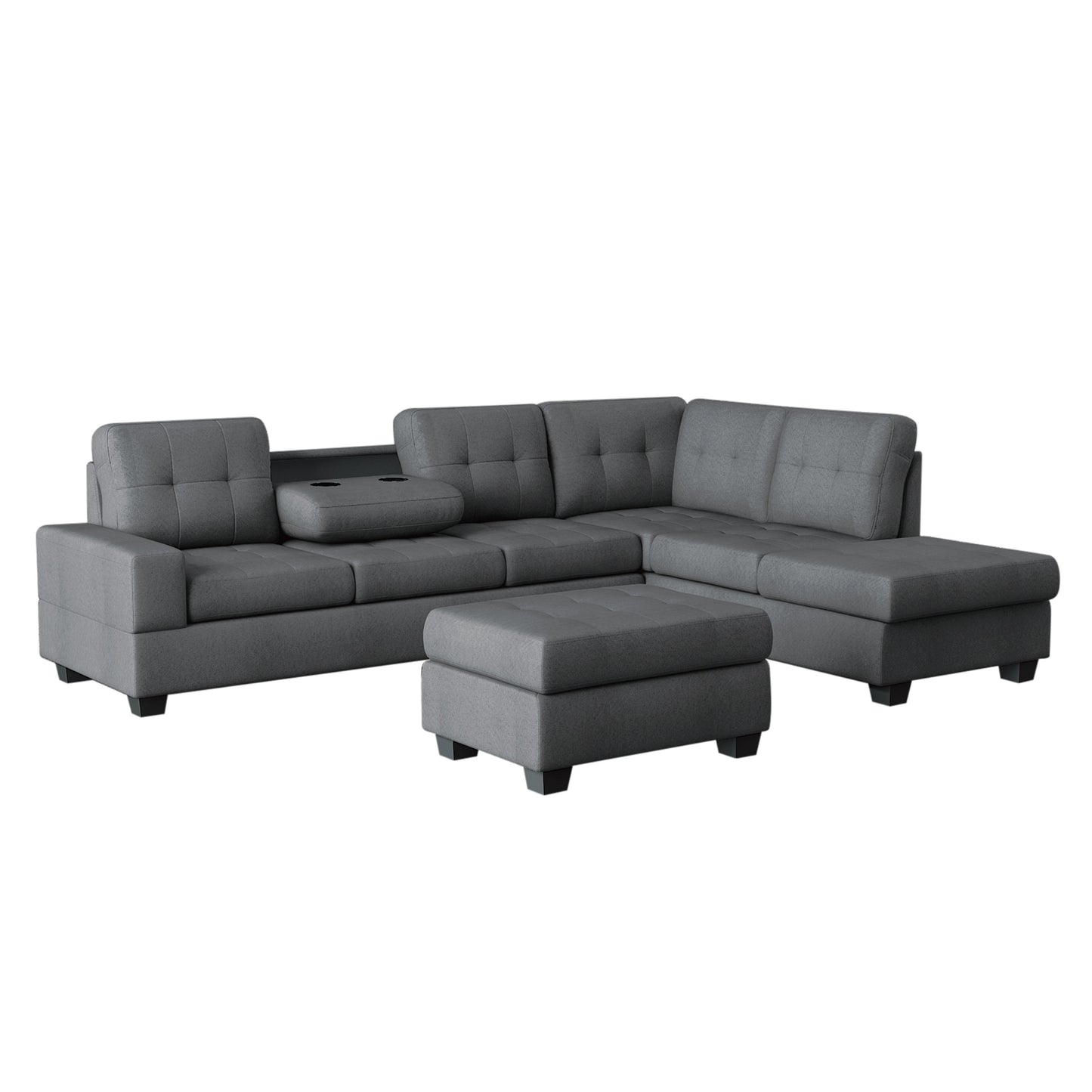 Maston Dark Gray Reversible Sectional