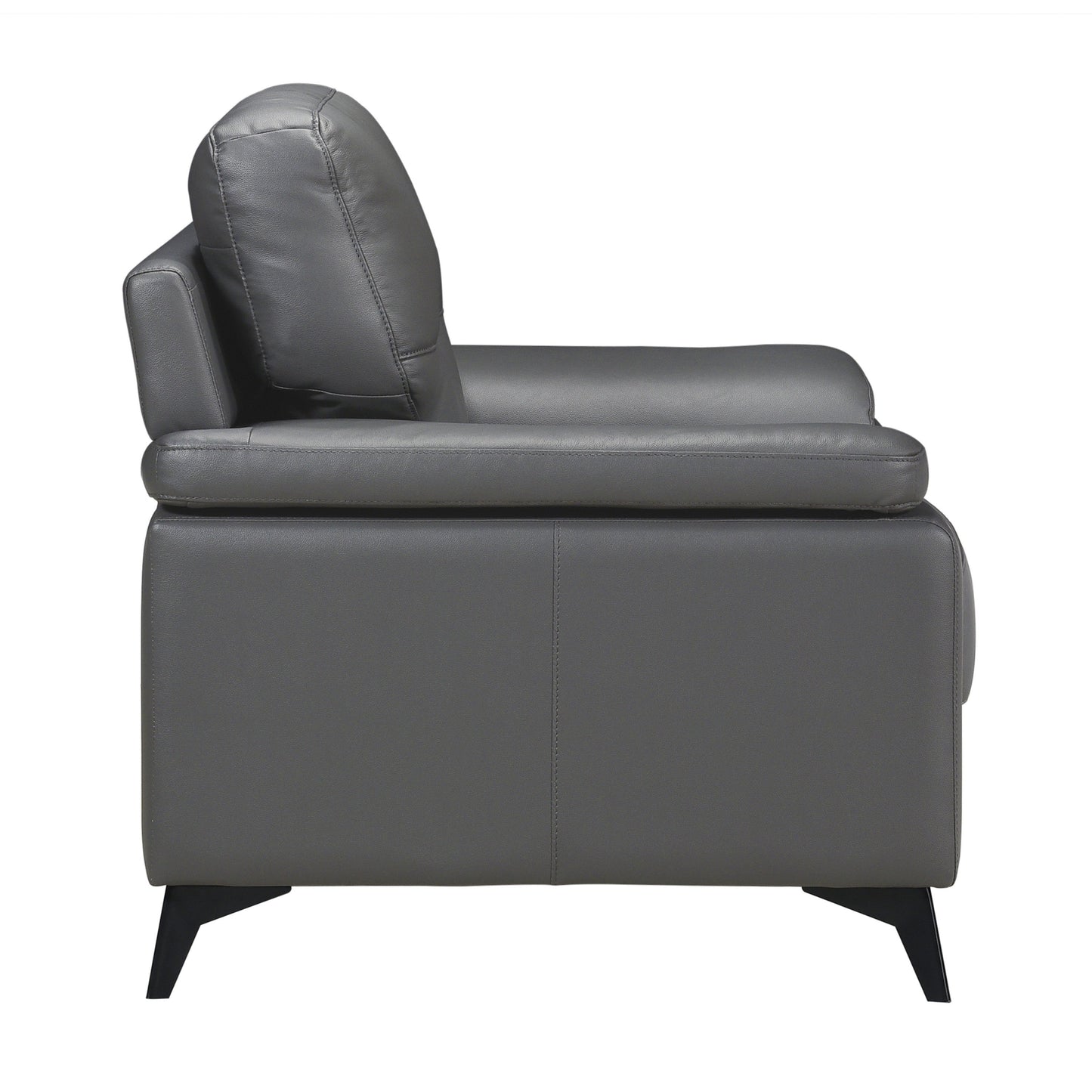 Mischa Dark Gray Top-Grain Leather Chair