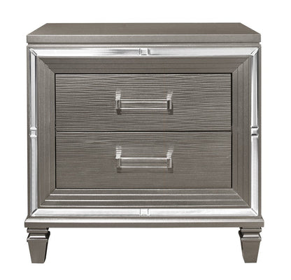 Tamsin Silver/Gray Metallic Nightstand