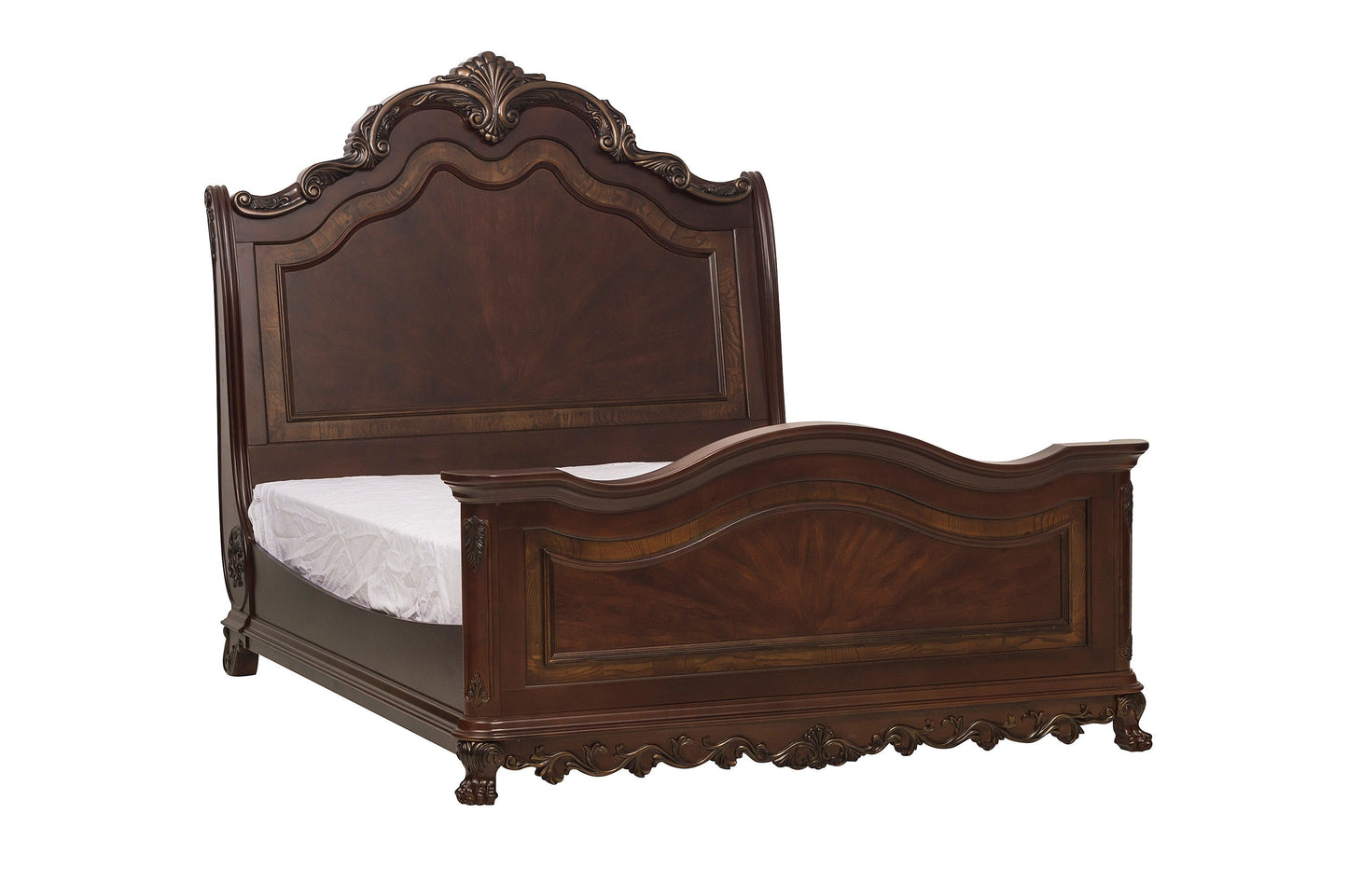 Deryn Park Cherry Sleigh Bedroom Set