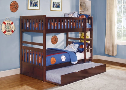 Rowe Dark Cherry Twin/Twin Bunk Bed with Twin Trundle