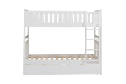 Galen White Twin/Twin Bunk Bed with Storage Boxes