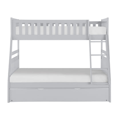 Orion Gray Twin/Full Bunk Bed with Twin Trundle